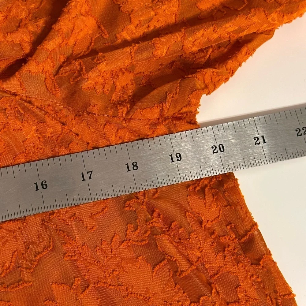 NWT LC Lauren Conrad Burnt Orange Floral Blouse Size Medium Boat Neck - Picture 9 of 15